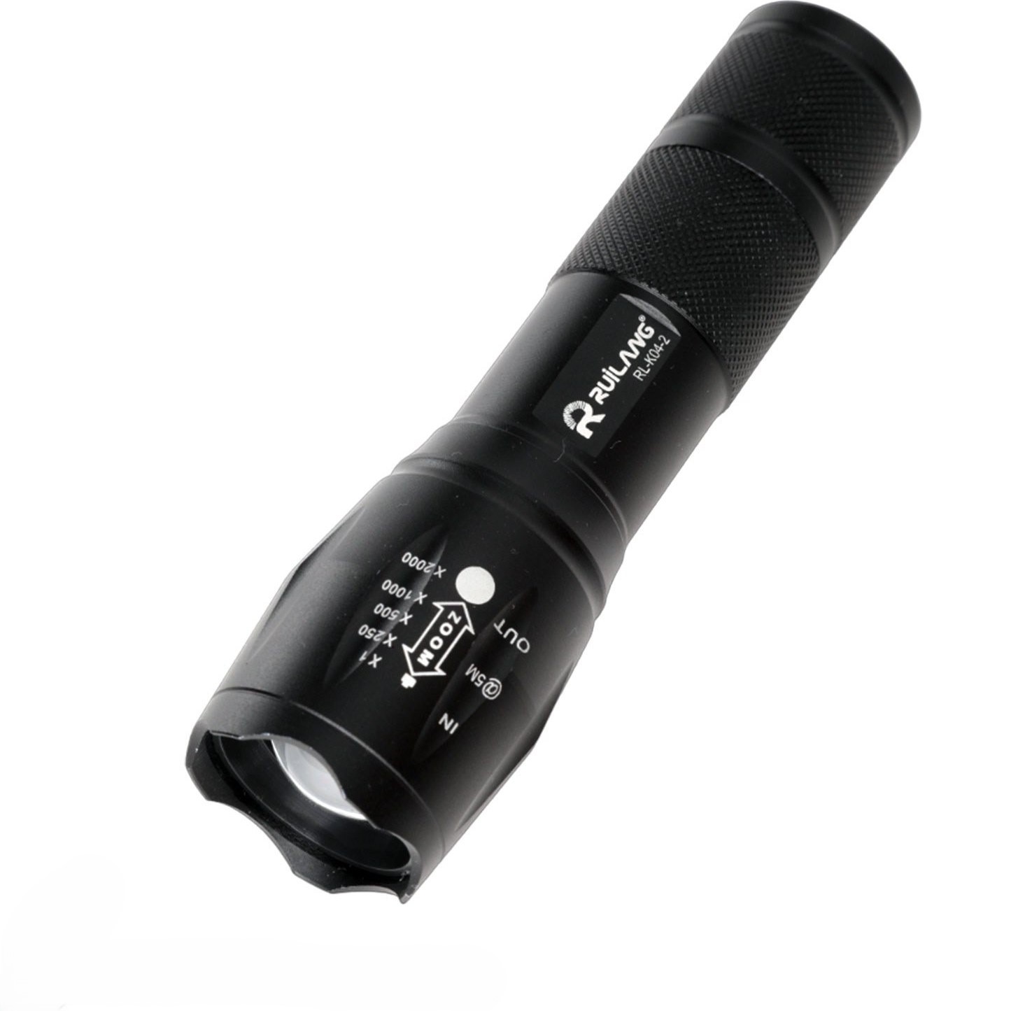 چراغ قوه آر ال مدل K04-2 دو لامپه XPE با نور UV و زوم